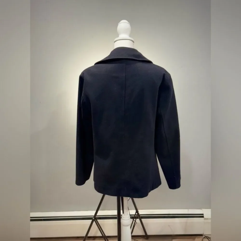 CLEARANCE! Black J. Crew Double Breasted Peacoat Size S EUC - Picture 2 of 5